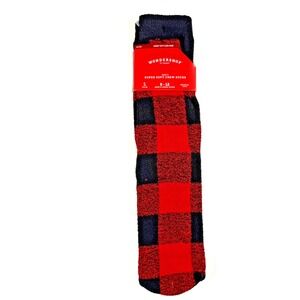 Unisex Wondershop‎ Holiday Plaid SUPER SOFT Crew Socks Mens Shoe Sz 6 -12 NEW